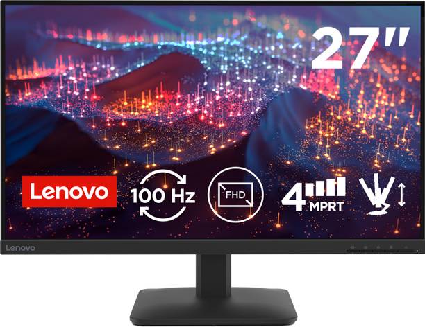 Lenovo L Series 68.58 cm (27 inch) Full HD LED Backlit IPS Panel with 99%sRGB, 1x HDMI 1.4, 1x VGA, Tilt, Ultraslim Monitor (L27-4e)