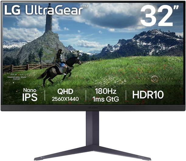LG ULTRAGEAR NANO IPS 81.28 cm (32 inch) Quad HD LED Backlit IPS Panel Gaming Monitor (32GS85Q-(2560x1440),G-SYNC Compat,HDR10,1.07B CLR,Height/Pivot,HDMIx2,DPx1,USBx2)