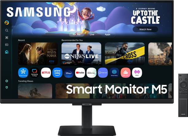 Samsung Smart Monitor M5 Series 68.58 cm (27 inch) Full HD LED Backlit IPS Panel with Samsung TV Plus, Speakers, Adaptive Sound, Wi-Fi, HDMI, Bluetooth, Screen Mirroring, Smart TV Experience Monitor (LS27FM500EWXXL)
