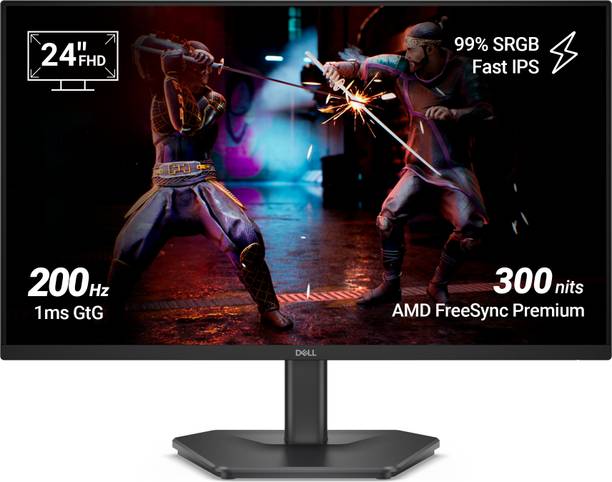 DELL SE Series 60.96 cm (24 inch) Full HD IPS Panel with HDR 10, 300nits, 1000:1 Contrast, 99% Srgb, Tilt, 2 HDMI 2.1 TDMS(supports HDMI VRR), DP 1.4, 3side narrow bezels Gaming Monitor (SE2425HG)