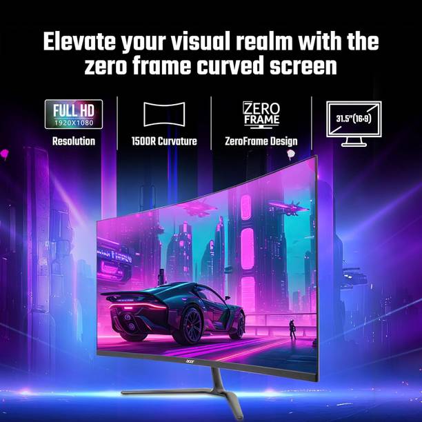 Acer 80.01 cm (31.5 inch) Curved Full HD LED Backlit VA Panel Gaming Monitor (ED320QRH)