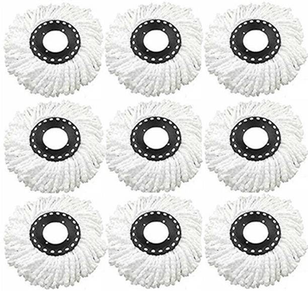 CREZON new1 Head Refill for Rotating Mop (White)-Pack of 9 Mop Head