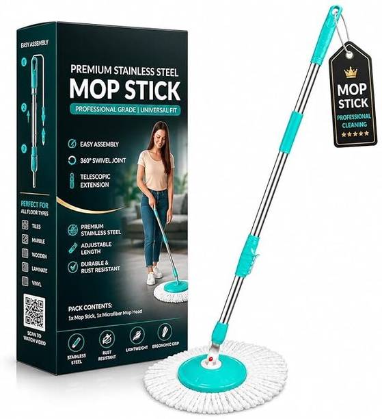 arovemic Mi|ton 360° Floor Mop Rod | Strong Steel Stick for Daily Cleaning Needs String Mop