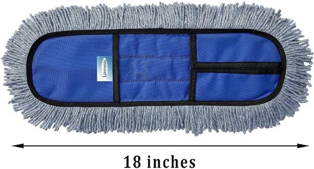 KUROXO Wet and dry REFILL FOR 18inch Head Mop for cleaning with 4 Feet Handle(Set of 1) Dust Mop
