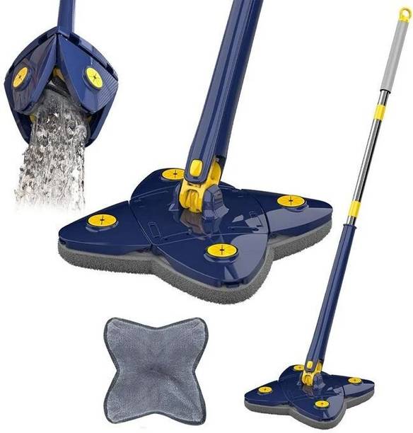 Flipkart SmartBuy 360° Self Squeeze Rotatable Cleaning Flat Mop with Steel Long Handle (Blue) Flat Mop
