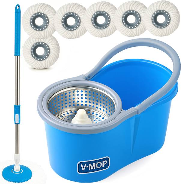 V-MOP Premium Steel Spin Floor Cleaning Mop Set - ST06 - Wet & Dry Mop