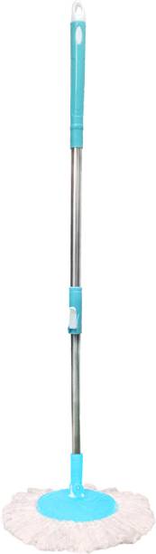 Pranay's Kleanup Economy Spin Mop-Rod Stick, Mop Head And 1 Microfiber Refill - Wet & Dry 360 Mop Mop Rod