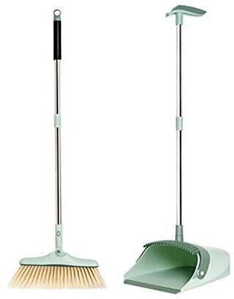 Flipkart SmartBuy Broom and Dustpan Set Lightweight Upright Lobby Broom and Dust Pan (Green) Dust Mop