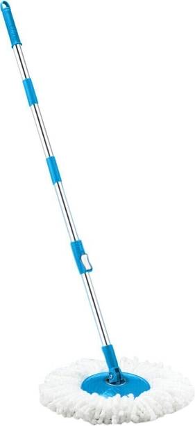 प्रिमेवाय Rotating Spin Mop Handle Rod Set with Disc and 1 Refill स्ट्रिंग मोप