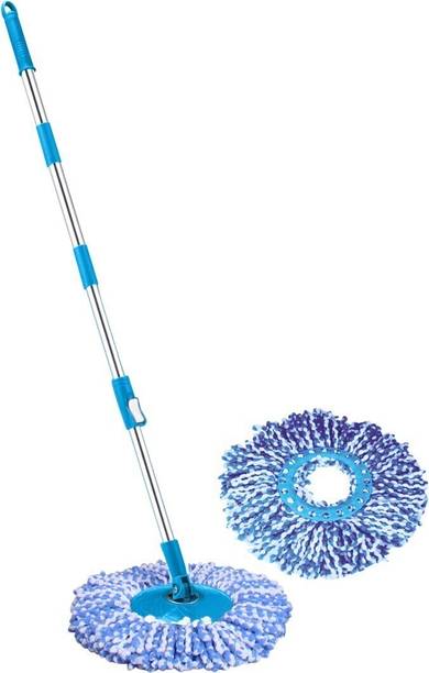 प्रिमेवाय Mop Handle Set with Disc & 2 Executive Mop Head Refill स्ट्रिंग मोप