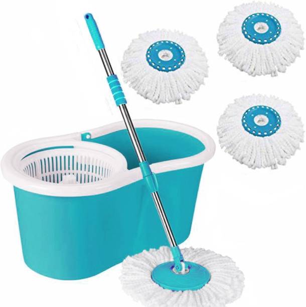 V-MOP Premium C-Green Classic Bucket Mop with 3 Head Mop Set