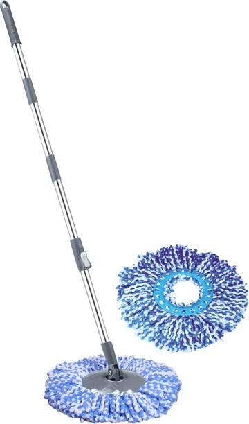 प्रिमेवाय Mop Handle Set with Disc & 2 Executive Mop Head Refill स्ट्रिंग मोप