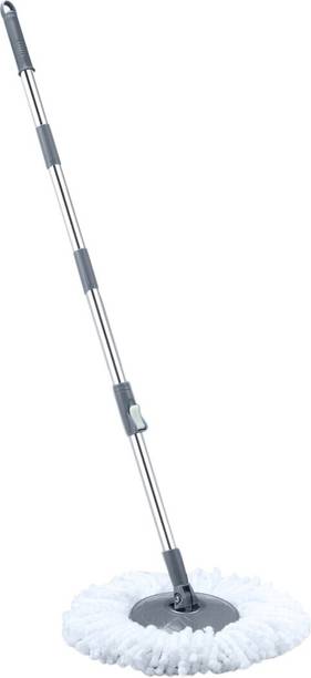 प्रिमेवाय Rotating Spin Mop Handle Rod Set with Disc and 1 Refill स्ट्रिंग मोप