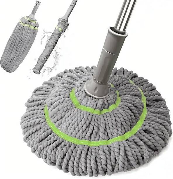 गोलदेनेएहौसे Microfiber Twist & Dry Wet Mop for Floor Cleaning – Easy Squeeze, Durable Stick मोप हेड और रोड