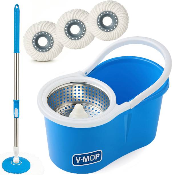 V-MOP Premium Classic Spin Mop Bucket Floor Cleaner Set -P19 Wet & Dry Mop