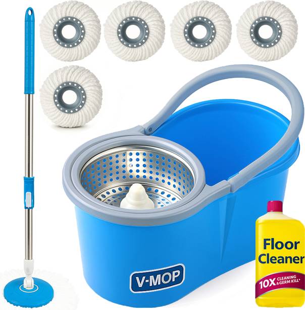 V-MOP Premium Steel Spin Floor Cleaning Mop Set - ST12 - Wet & Dry Mop