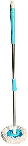 TWONE 360° Rotate Universal Mop Rod | Plastic and Steel Handle | with 1 Super Absorbent Refills | for All Home and Office Floor Cleaning Mop Head and Rod
