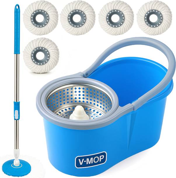 V-MOP Premium Steel Spin Floor Cleaning Mop Set - ST05 - Wet & Dry Mop