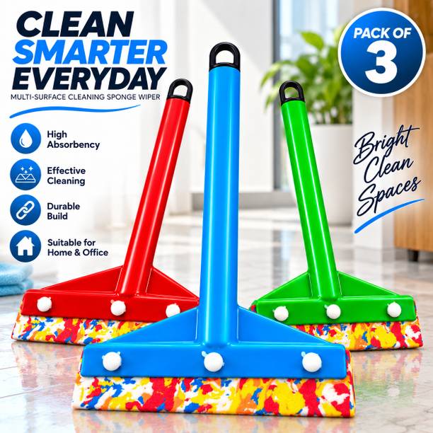 AW Trendz Mini Wiper Cleaning For Kitchen Slabs Window Glass Tiles Car Windshield 3 Pc Wet & Dry Mop