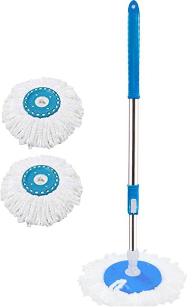 zenix Classic blue mop stick rod set with 2 refills - Easy to fit all bucket mops Mop Set