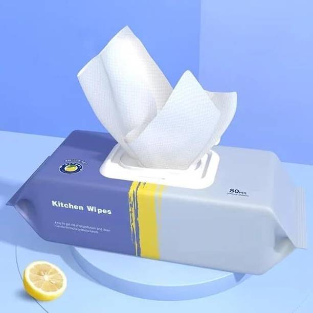 PGADHIYA 80 PCS Kitchen Cleaning Wet Wipes extra large pack household wipes Wipe Warmer