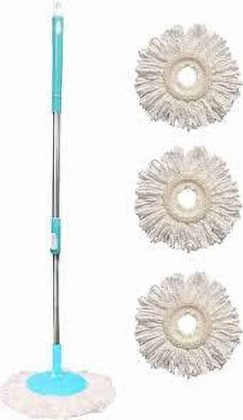 SST Eco Spin Mop-Rod Stick, Mop Head And 3 Refill - Wet & Dry 360 Mops Pocha Mop Set