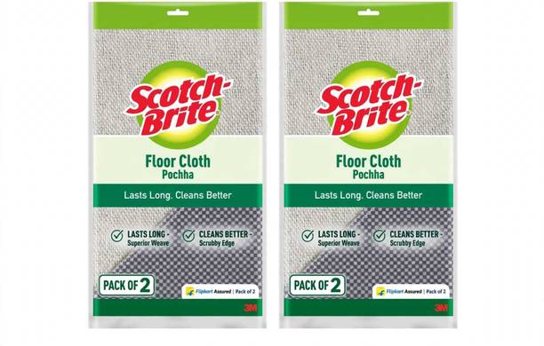 SCOTCH BRITE Floor Cloth, Pochha , Lasts Longer Effective Corner Cleaning pack of 2 Wet & Dry Mop
