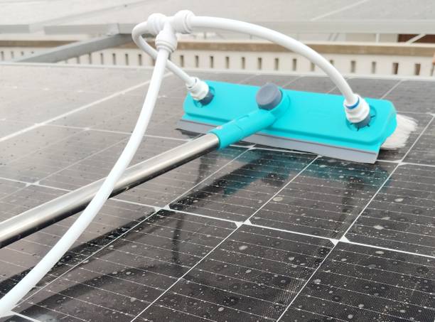 तुबी Solar Panel Cleaning Brush 5 Feet Dust Mop (Blue 5 F) वैट और ड्राई मोप