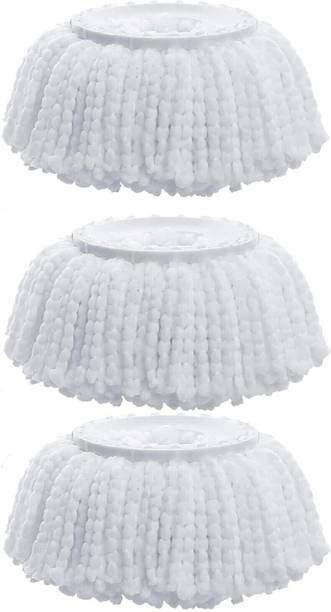 Flipkart SmartBuy Spin Mop Replacement Head 360 Spin Mop Accessories Microfiber Mop(Set of 3) Flat Mop