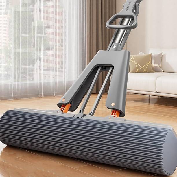 Deoxys Sponge Mop, PVA Sponge Mops for Floor Cleaning with Stainless Steel Handle Wet & Dry Mop