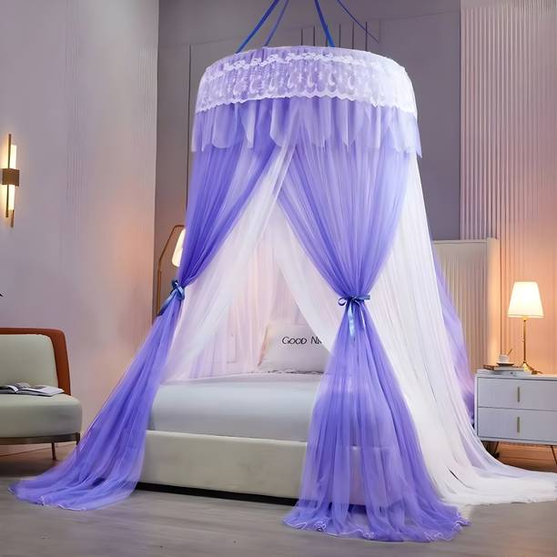 Castle Mosquito Net Bed Hanging for Single to King Size, Machhardani Canopy Decorative Polyester Washable Adults Mosquito Net