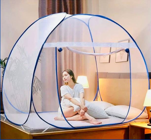 Privine Polyester Adults Washable Mosquito Net For King Size Bed Best In Class Blue Colour Mosquito Net