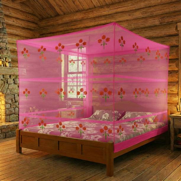 FB enterprise Comfort Shield Deluxe DOUBLE BED Size Mosquito Net Canopy with Strong Stitching HDPE - High Density Poly Ethylene Washable Adults Mosquito Net