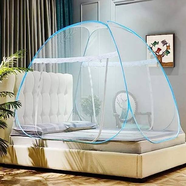 MARATHON Polyester Adults Washable Mosquito net, Polyester Foldable Single bed Mosquito Net