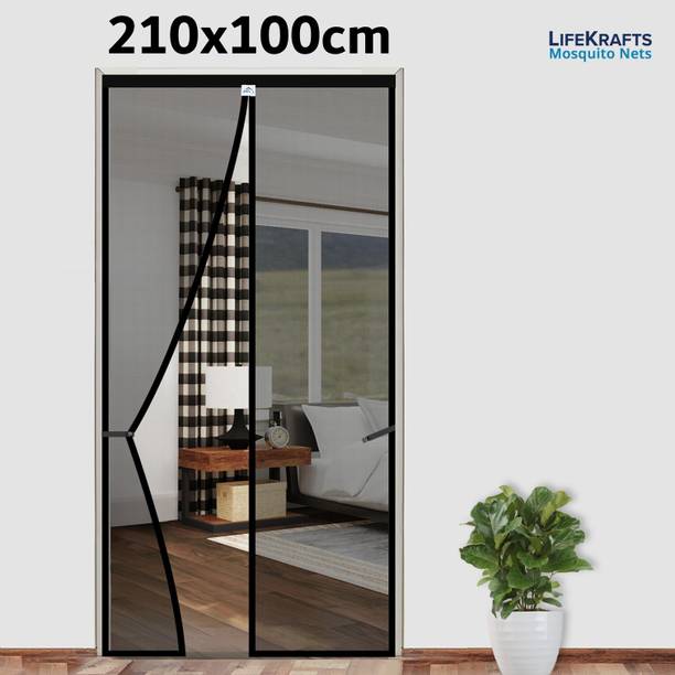 Lifekrafts Polyester Adults Washable Auto-Closing Magnetic Door Mosquito Net