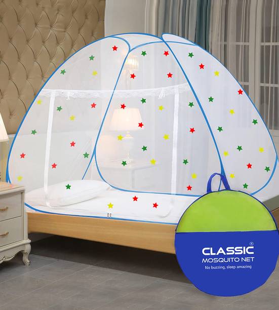 क्लासिक मॉस्कीटो नेट (LBH- 200*120*130 cms) Foldable Net for Single Bed पॉलिएस्टर के लिए बनाया गया मॉस्कीटो नेट