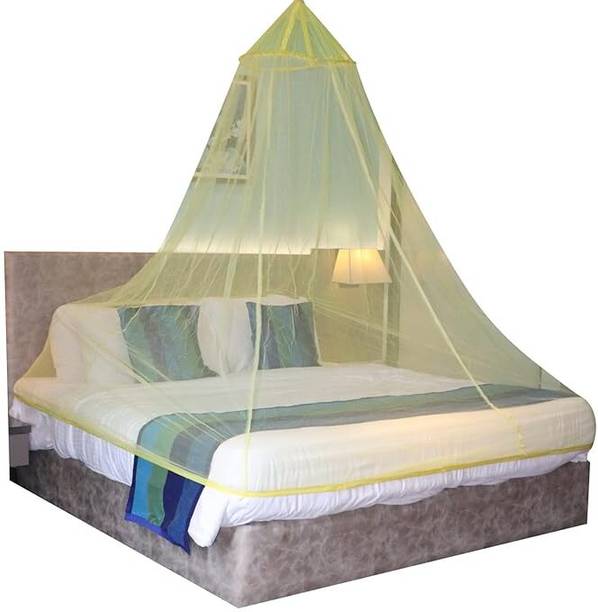 syuti Polyester Adults Washable Canopy Style Round Double Bed Foldable Mosquito Net