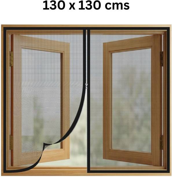 TurtleGrip Premium Zipper Window Mosquito Net| Window Size H 130*130 W cm | Polyester Washable Adults Mosquito Net