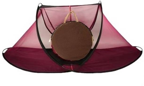 Lemork Polyester Adults Washable High Quality, Self standing with one Side Slidder Gate machhardani Single Bed Mosquito Net