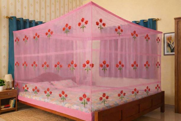 TE ENTERPRISE Royal Breeze DOUBLE BED Size Mosquito Net Canopy with Extra Spacious Design HDPE - High Density Poly Ethylene Washable Adults Mosquito Net
