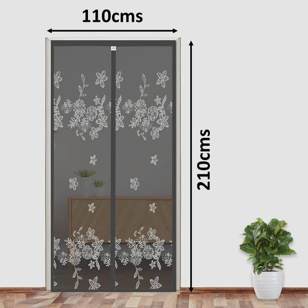 लाइफक्राफ्ट Door Mosquito Net with Magnets | Color New Jacquard Grey Mosquito पॉलिएस्टर एडल्ट के लिए बनाया गया मॉस्कीटो नेट