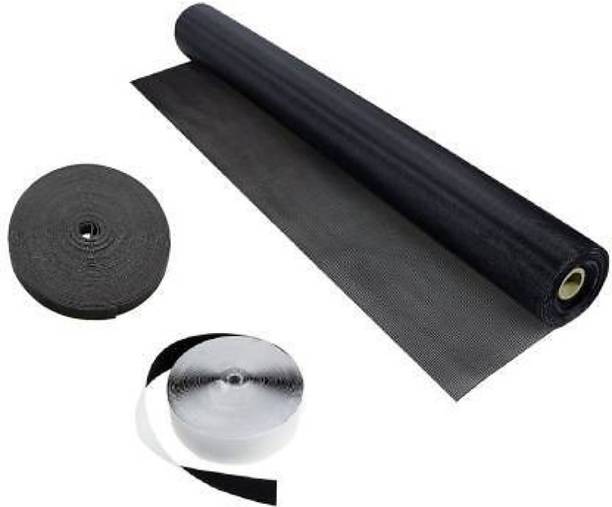 Divyanshi HDPE - High Density Poly Ethylene Adults Washable Windows net 4x5 black unstitched (with hook and loop) Mosquito Net