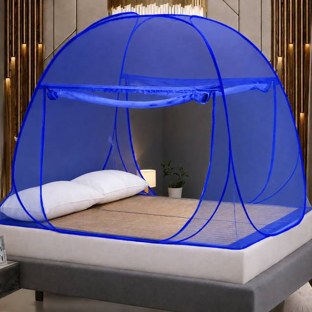 Amprar New Style One-Piece Mosquito Net with Zipper Foldable Bed Canopy for Home Use Polyester Adults Mosquito Net
