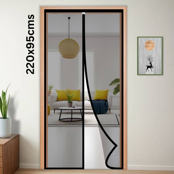 TurtleGrip Polyester Adults Washable Door Mosquito Net with Full Frame for Main Doors, Bedroom, Kitchen & Balcony Mosquito Net