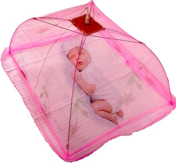 TWINKLE CARE Polyester Infants Printed 4 Stick Baby Mosquito Net 0 TO 2 Years Random Colour Mosquito Net Mosquito Net