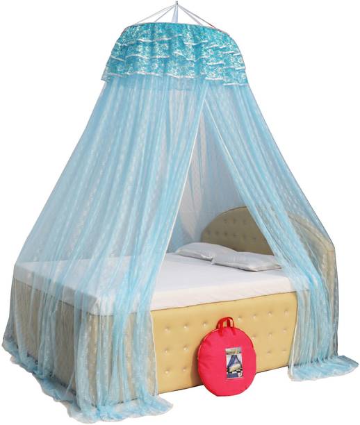 Homecute Embroidery Decorative Canopy with Embroidery lase Hanging Double Bed Mosquito Net Polyester Washable Adults Mosquito Net