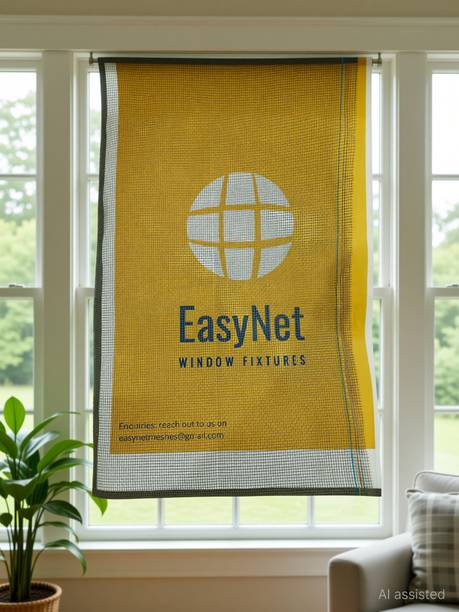 Easynet 5FT x 5FT 120GSM PVC coated FibreGlass mosquito mesh net for windows (Unstitched) Fibre Washable Adults Mosquito Net
