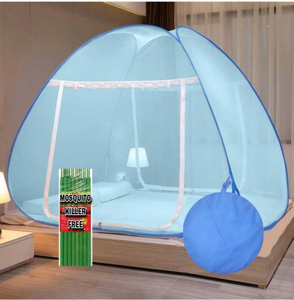 Adbra Polyester Adults Washable Double bed net with mosquito free coil Mosquito Net