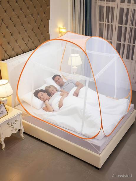 Classic Mosquito Net Foldable for Double Bed & King Size Bed -(200*200*145 CM) Polyester Washable Adults Mosquito Net