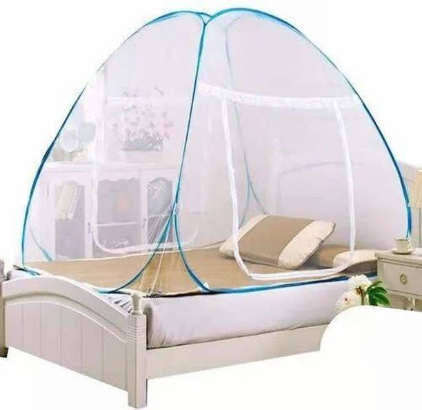MARATHON Polyester Adults Washable Mosquito net, Polyester Foldable Single bed Mosquito Net